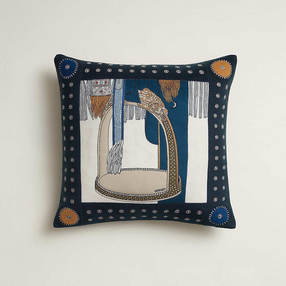 クッション 《高官の鞍・エトリエ》 PM - ブルー | Hermès - エルメス